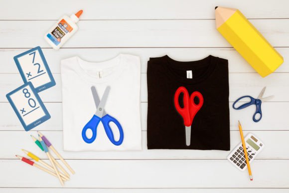 Adorable School Scissors Embroidery Duo