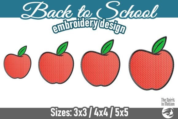 Back to School Color Apple: A Whimsical Embroidery Delight