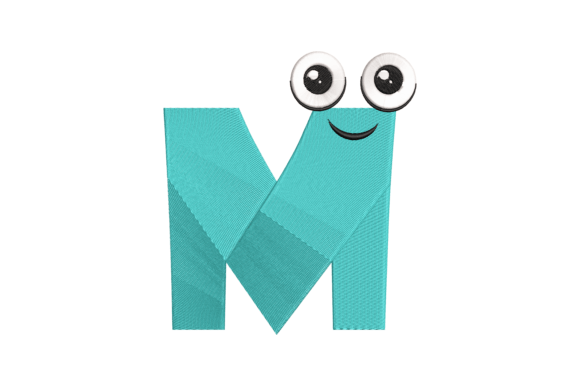 Charming Funny Letter M Embroidery Design