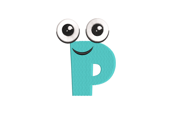 Charming Funny Letter P Embroidery Design