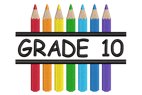 Grade 10 Split Colored Pencils Embroidery Design