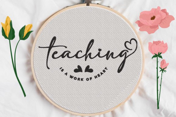 Teaching is a Work of Heart: A Charming Embroidery Design